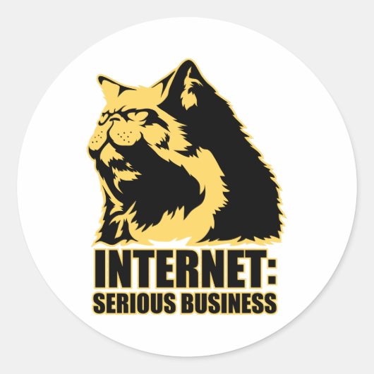 LOLcat Internet is een serieuze zaak Ronde Sticker (Voorkant)