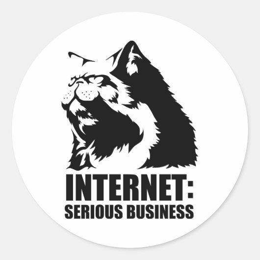 LOLcat Internet is een serieuze zaak Ronde Sticker (Voorkant)