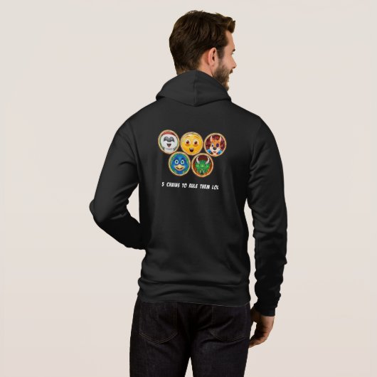 LOLCOMP 5 Kettingen Hoodie met ritssluiting (Achterkant volledig)