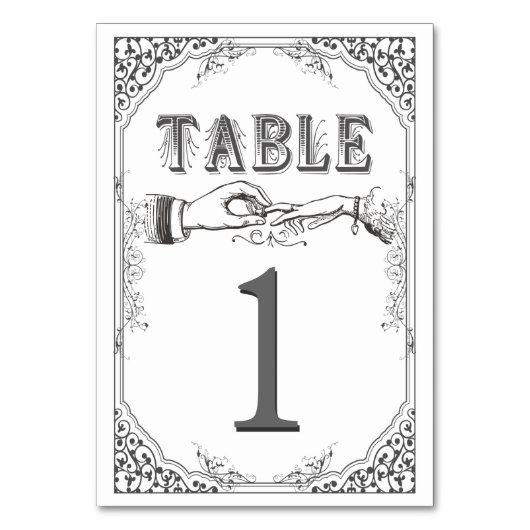 LOld-tijd Victoriaans tabelnummers Kaart (Voorkant)