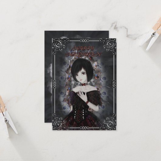 Loli Happy Halloween Kaart (Voorkant / Achterkant in situ)