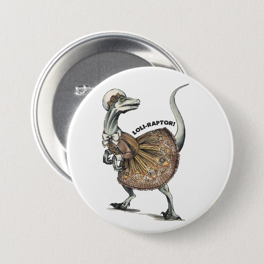 Loli Raptor Ronde Button 7,6 Cm (Voorkant /achterkant)