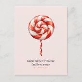 Lolipop Kerst Snoep Vrolijk kerstfeest Briefkaart (Voorkant)