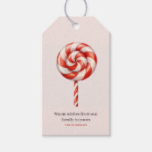 Lolipop Kerst Snoep Vrolijk kerstfeest Cadeaulabel (Voorkant)