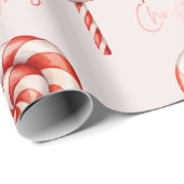 Lolipop Kerst Snoep Vrolijk kerstfeest Cadeaupapier (Rol Hoek)