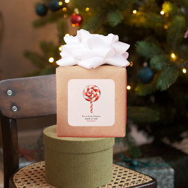 Lolipop Kerst Snoep Vrolijk kerstfeest Vierkante Sticker