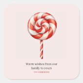 Lolipop Kerst Snoep Vrolijk kerstfeest Vierkante Sticker (Voorkant)