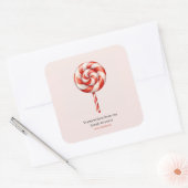 Lolipop Kerst Snoep Vrolijk kerstfeest Vierkante Sticker (Envelop)