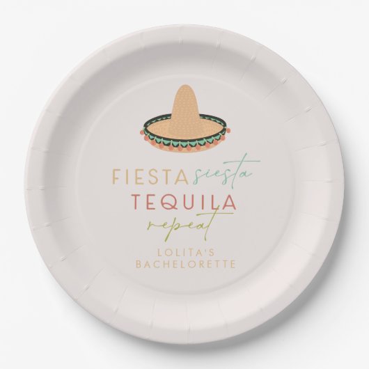 LOLITA Fiesta Siesta Tequila Bachelorette Table Papieren Bordje (Voorkant)
