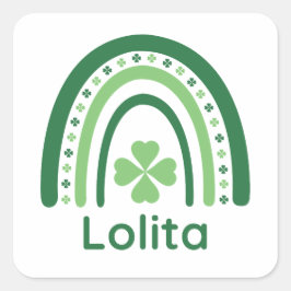 Lolita Name Clover Boho Rainbow Vierkante Sticker