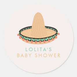 LOLITA Taco Bout of a Baby Fiesta Baby shower Ronde Sticker