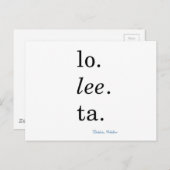 Lolita - Vladimir Nabokov Briefkaart (Voorkant / Achterkant)