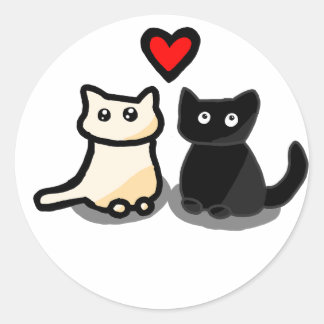 Lolita's Droomkatten – Vriendschap & Liefde Ronde Sticker
