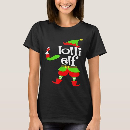 Lolli Elf Wijn Kerstmis Filipijnse oma T-shirt (Voorkant)