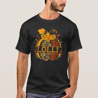Lolli Luipaard Bloemig Pompoen Herfst Thanksgiving T-shirt