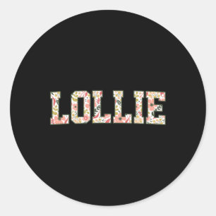 Lollie Era Floral Beste Lollie ooit Moederdag Gra Ronde Sticker