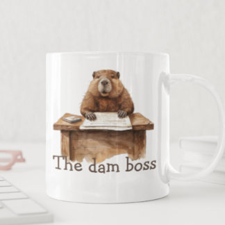 Lollig De Dam Baas Bever Waterverf Koffiemok