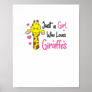 Lollig Giraffe Meisje Gewoon Een Meisje Dat Lief I Poster