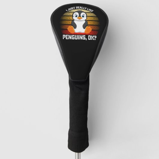 Lollig, ik vind pinguïns echt leuk oké golfheadcover (Voorkant)