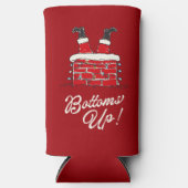 Lollig Prettig Kerstmis Kerstman Ondersteboven Vri Seltzer Blikjeskoeler (Voorkant)