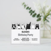 Lollige katten uitnodiging (Staand voorkant)