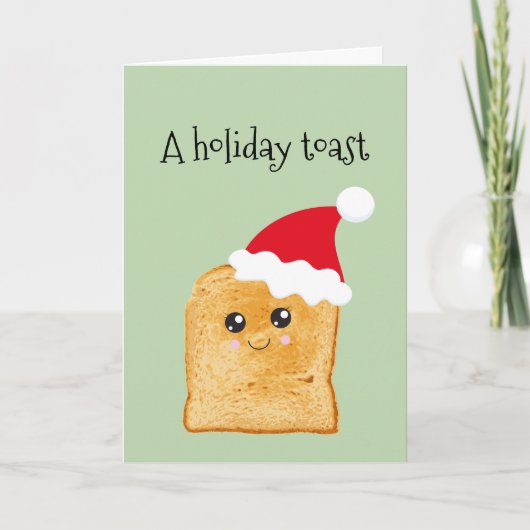 Lollige kerst toast kerstmis feestdagen kaart (Voorkant)