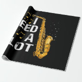 Lollige Saxofoon Cadeaupapier (Uitgerold)