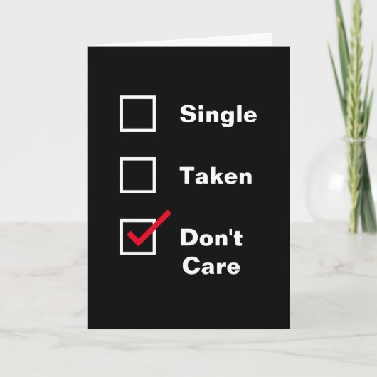 Lollige single bezet hoeft niet Checklist daten Kaart (Voorkant)