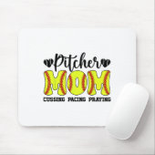 Lollige Softbal Pitcher Moeder Van Een Softbal Pit Muismat (Met muis)