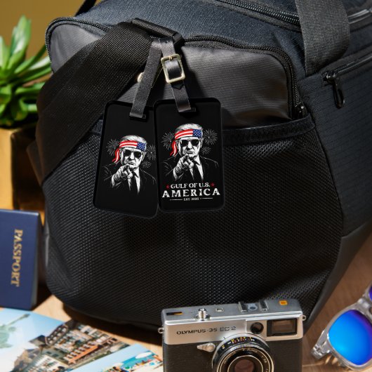 Lollige Trump Golf Van USA Amerika 2025 4e Juli Bagagelabel (Voorkant /achterkant)