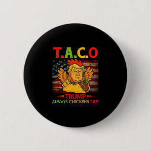 Lollige Trump Taco Trump Kijkt Altijd Weg 4 Ronde Button 5,7 Cm