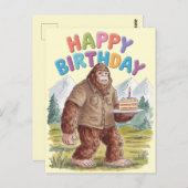 Lollige Verjaardag BigFoot Sasquatch Briefkaart (Voorkant / Achterkant)