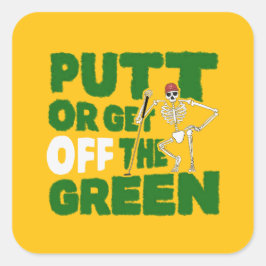 Lollige vuilsprekende putt of van de green af gaan vierkante sticker