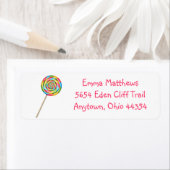 Lollipop-adreslabels - Hot Colours Etiket (Insitu)