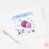 Lollipop Bedankt Vierkante Sticker (Envelop)