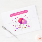 Lollipop Bedankt Vierkante Sticker (Envelop)