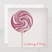  "LOLLIPOP" BIRTHDAY INVITATIE KAART (Voorkant / Achterkant)