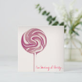  "LOLLIPOP" BIRTHDAY INVITATIE KAART (Staand voorkant)