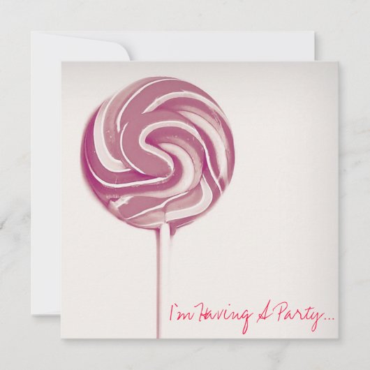  "LOLLIPOP" BIRTHDAY INVITATIE KAART (Voorkant)