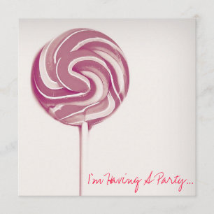  "LOLLIPOP" BIRTHDAY INVITATIE KAART