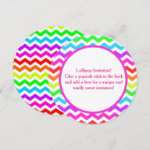 Lollipop Birthday Invitation 5.25 x 5.25 Circle Kaart (Voorkant / Achterkant)
