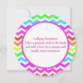 Lollipop Birthday Invitation 5.25 x 5.25 Circle Kaart (Voorkant)