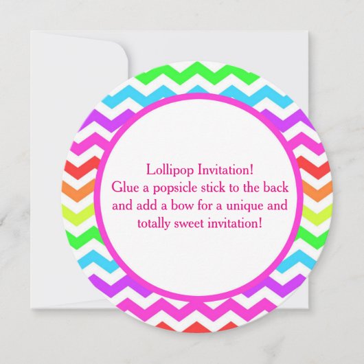 Lollipop Birthday Invitation 5.25 x 5.25 Circle Kaart (Voorkant)