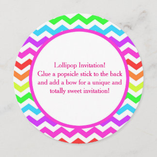 Lollipop Birthday Invitation 5.25 x 5.25 Circle Kaart