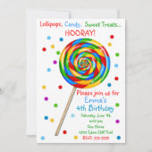Lollipop Birthday - uitnodigingen op de favoriete  (Voorkant)