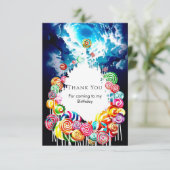 Lollipop Boho Candyland Verjaardag Bedankkaart (Staand voorkant)