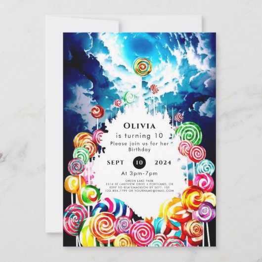 Lollipop Boho Candyland Verjaardag Kaart (Voorkant)