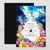 Lollipop Boho Candyland Verjaardag Kaart (Voorkant / Achterkant)