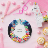 Lollipop Boho Candyland Verjaardag Papieren Bordje (Feest)