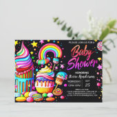 Lollipop Candyland Baby shower Kaart (Staand voorkant)